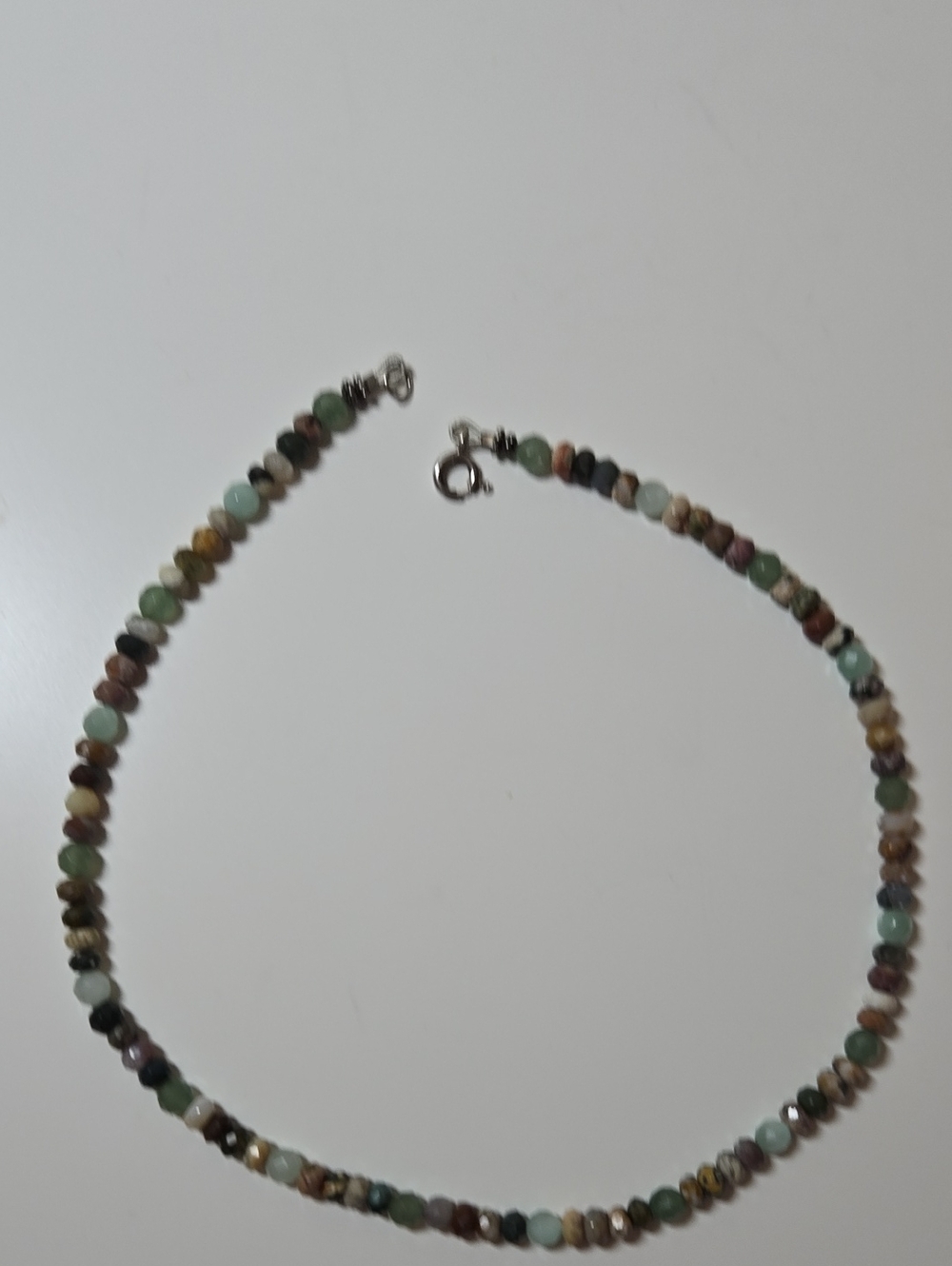16" Multicolor Beaded Women's Necklace with ss clasp- Versatile Everyday Jewelry